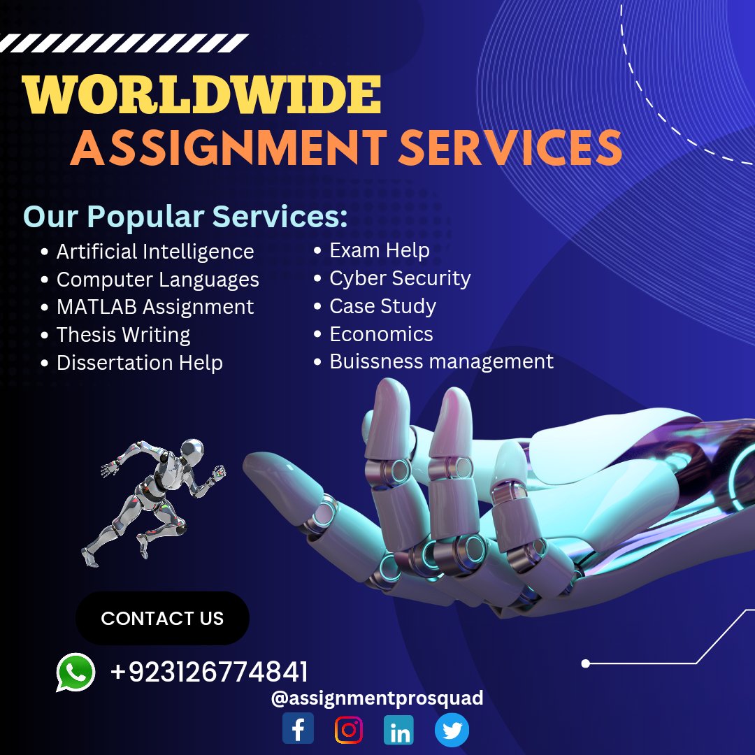 assignment49480's tweet image. We offer expert assignment services to help you excel in your academic journey.
#assignmenthelp 
#assignmentwriting 
#assignmentprosquad 
#ConfidentialServices 
#UKAssignments 
#TimelyDelivery 
#affordablerates 
#professionalwriters 
#academicsupport 
#CustomWriting 
#everyone