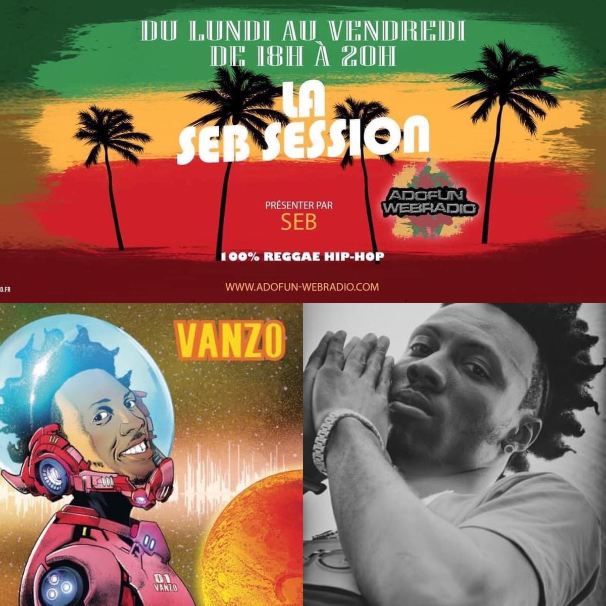 VybzFMOfficiel's tweet photo. Rendez-vous DEMAIN 🔥🔥 LA SEB Session AVEC SEB. EN DIRECT !! 18h 20h sur @AdoFunOfficiel avec une nouvelle semaine spéciale consacrée à   #VANZO    #reggae #hiphop #sebsession rendez vous sur les applications gratuites et https://t.co/PdsgyM3W76 et https://t.co/jgH6C5lUVK https://t.co/G2ErwikrsM