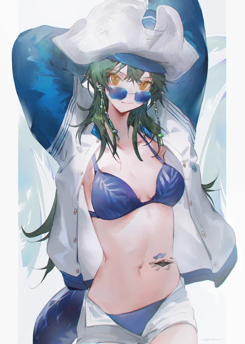 水着ガヴィル 夏ですね #アークナイツ