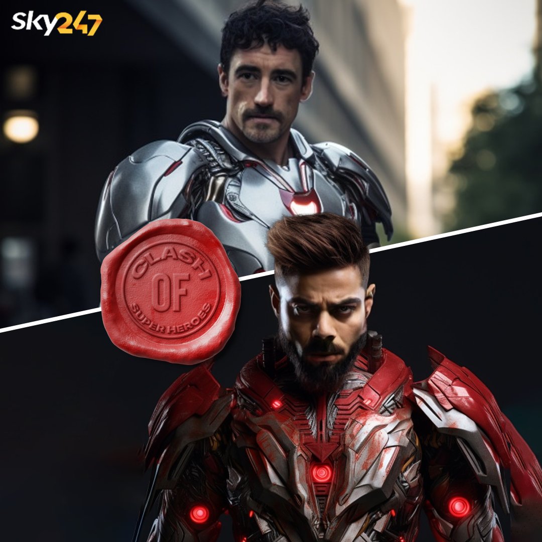 officialsky247's tweet image. BATTLE OF ARCH RIVALS !

IRON KOHLI vs ULTRO STARC

Legends to Geared-up.

#viratkohli #MitchellStarc #marveltheme #indvsauslive #WorldCup23 #SKY247