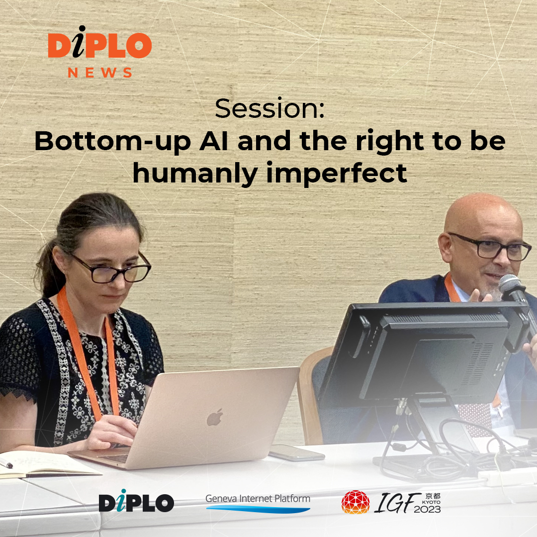 DiplomacyEdu's tweet photo. News from Kyoto! π―π΅ Exploring AI's impact on humanity with #DiploFoundation at #IGF2023! Discover the importance of #BottomUpAI, preserving our right to be imperfect, and the path to reclaiming our humanity. π€π§ Inspiring insights from @jovankurbalija and Sorina Teleanu.
Follow IGF just-in-time reports and updates at https://t.co/gBxgc8HKen and https://t.co/OIUMepR4VG News+ app! ππ²
#IGF2023 #Kyoto #DigWatchNews+ #JustInTimeReports #App #DigWatch #GIP #BottomUpAI #AI #Humanity #TechEthics