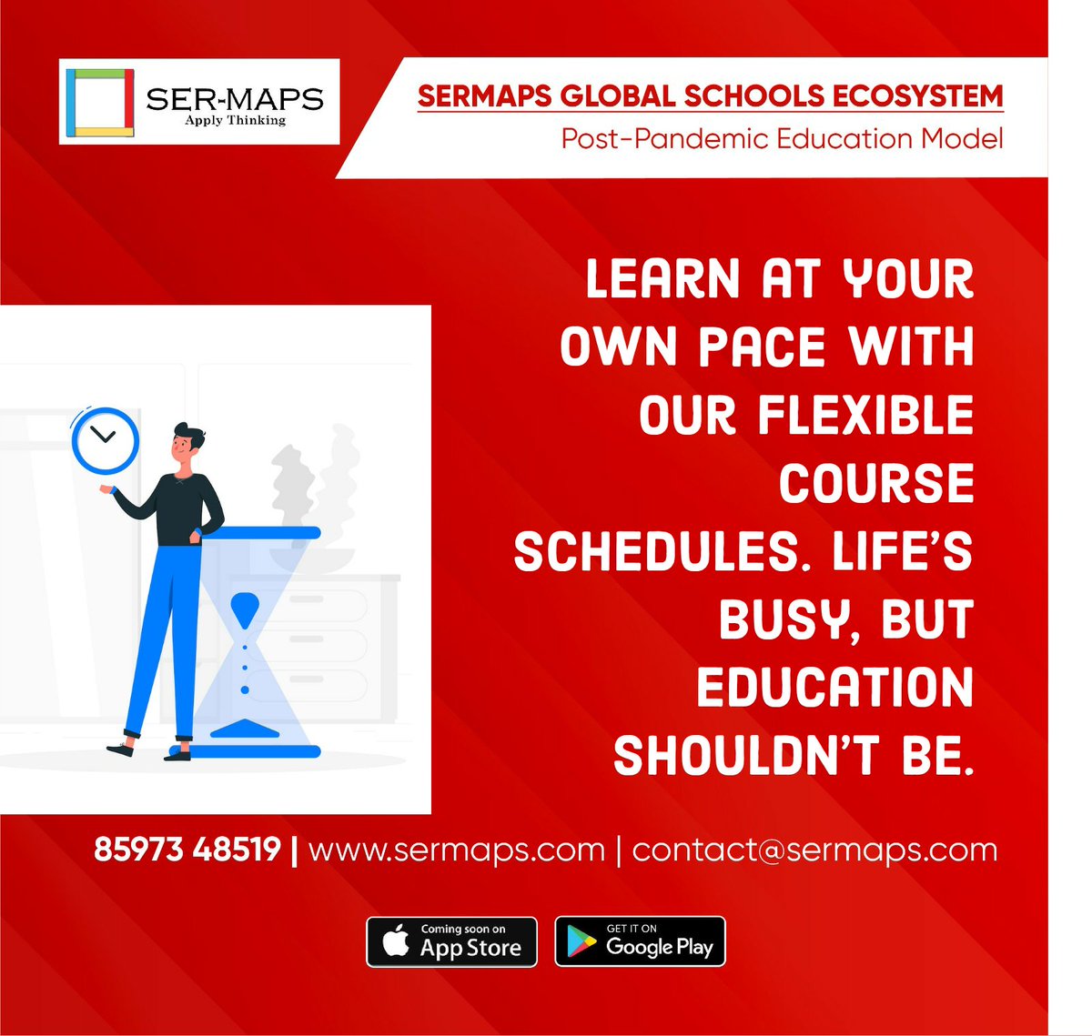 Sermaps_App's tweet photo. Learn at your own pace with our flexible course schedules. Life's busy, but education shouldn't be. ⏰📚

Website - https://t.co/aC0qKZOurz

#sermaps #sermapsinternationalschool #sermapsschool #edtechstartup #edtecheducation https://t.co/T7ZRno8U6z