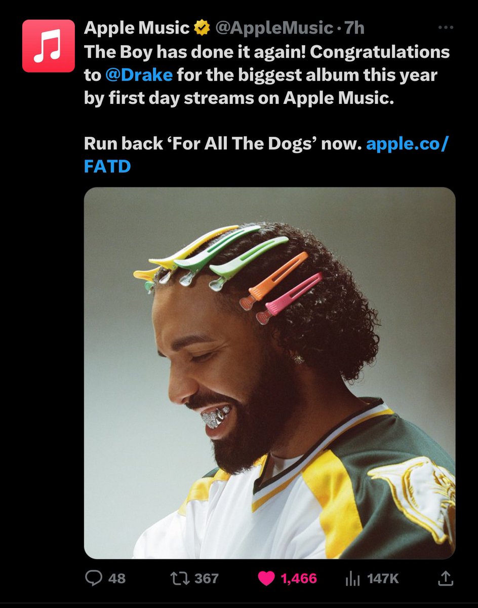 VAPORESSSSO's tweet image. -IT JOINS @DAVIDO’s AS ONLY MOST FIRST DAY STREAM ON APPLE  MUSIC.’’!! 

GOAT SUMMON GOAT.’!!