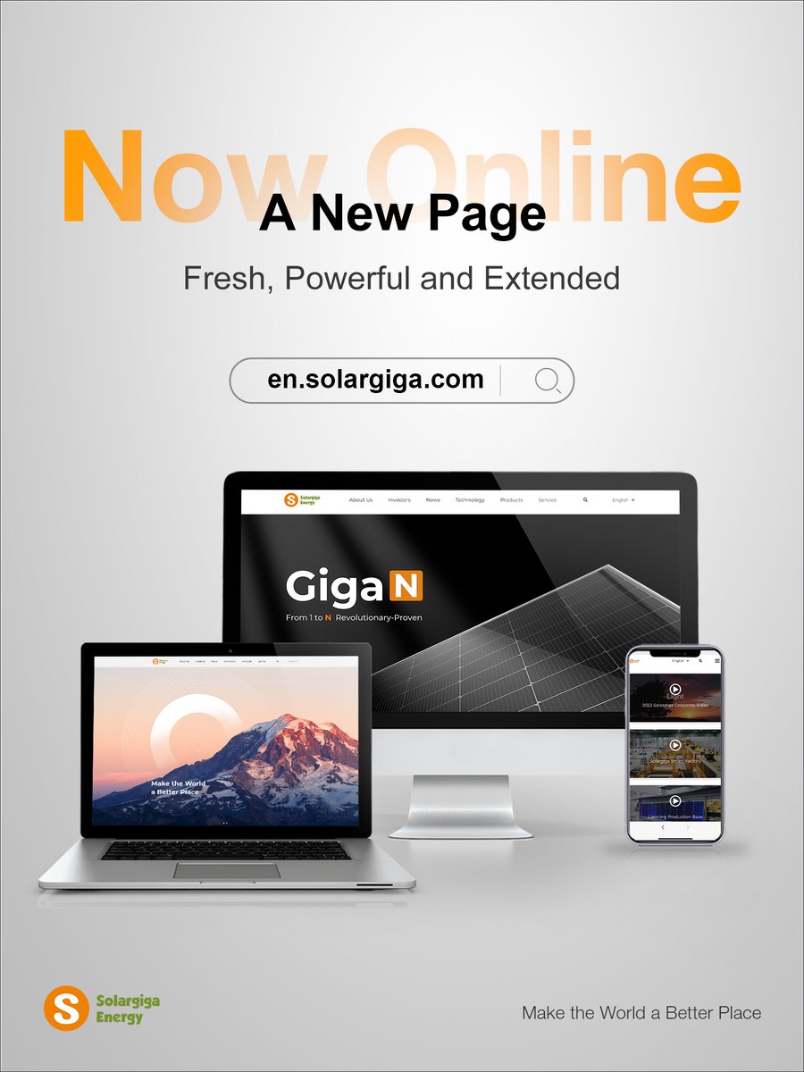 SolargigaEnergy's tweet photo. 🎉 🎉 🎉 We are thrilled to unveil the new official #website of #Solargiga!🥳
Come and experience the enhanced features and functionality of our new English website. We look forward to serving you!😆
A fresh,powerful and extended page is now online.👉https://t.co/DgjOpk28su https://t.co/8ckijpXssy
