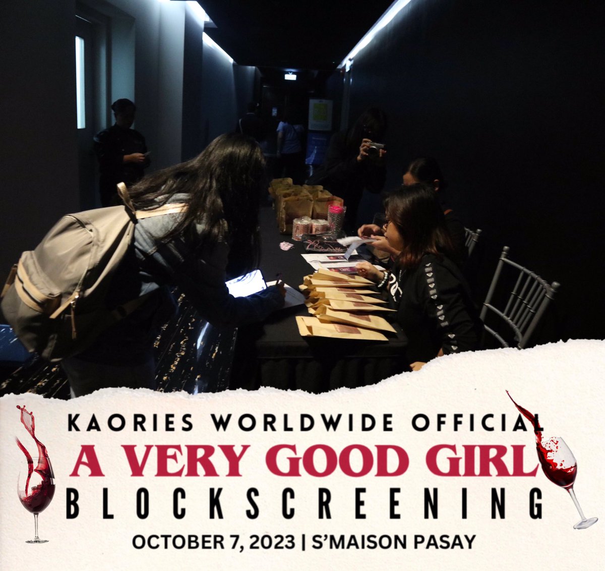 KAORIESWWOFC's tweet photo. #AVeryGoodGirl Blockscreening by Kaories Worldwide Official 💋

S’Maison Pasay | 10•07•2023 https://t.co/zuTeVMmIN4