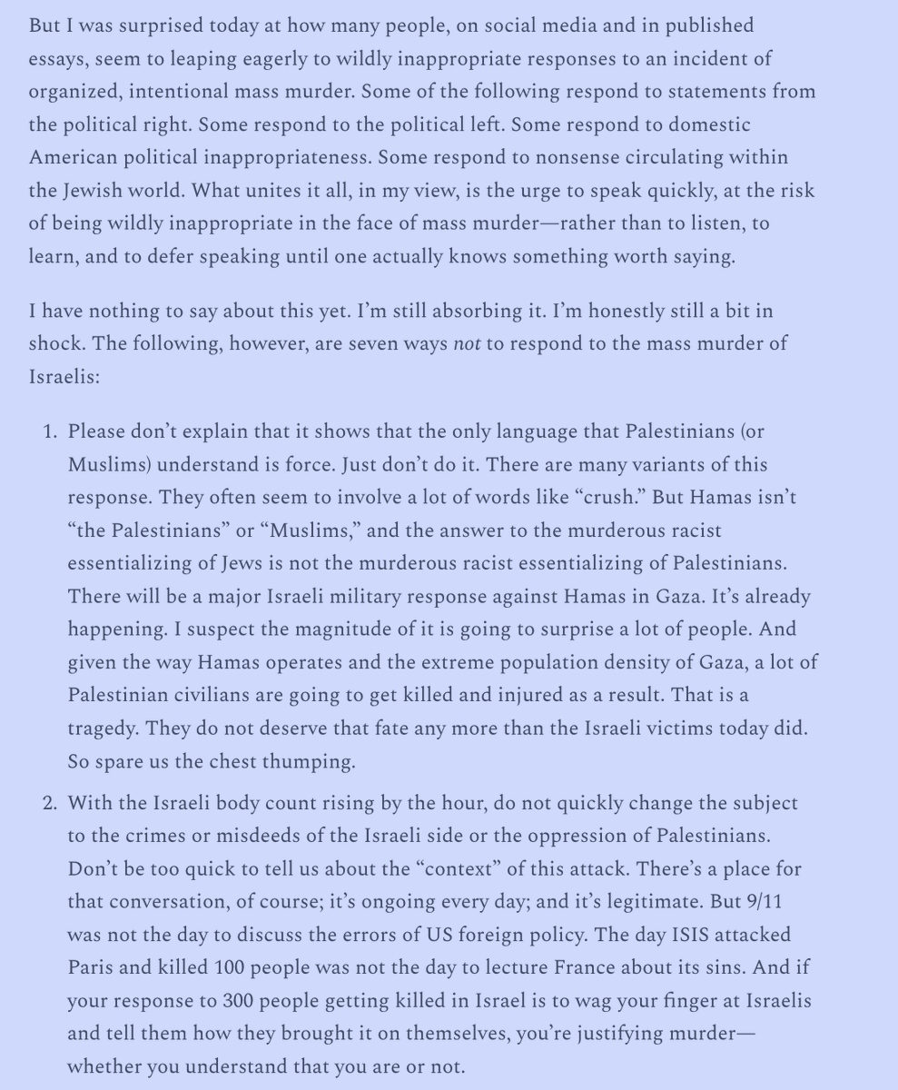 OrinKerr's tweet photo. Wise words from Benjamin Wittes on how not to respond to what is happening in Israel. 
https://t.co/LER3m0oO7F https://t.co/vaDXlCz70C