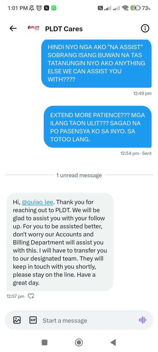 quiao_lee's tweet photo. @PLDT_Cares ILANG BESES NYO BA AKO NEED IPASAPASA SA IBANG REP??? https://t.co/qsTgSsJyOg
