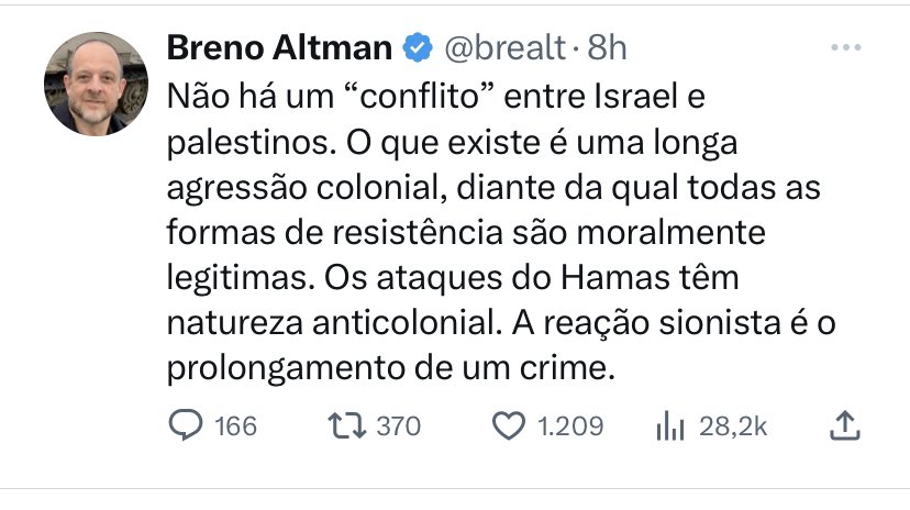 O ideopata diz que assassinatos , estupros , torturas são legítimas por sua ideopatia política. Endossar , incitar Fazer apologia a terrorismo é crime . No Brasil , crime de ódio é contestar justiça eleitoral . Que país em que vivemos ?