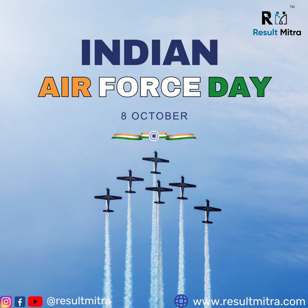 Resultmitra's tweet photo. The Indian Air Force is a symbol of strength and security for our nation. We are grateful for their service. Happy Air Force Day!
#IndianAirForceDay #resultmitra https://t.co/Pt0OnCaqT6