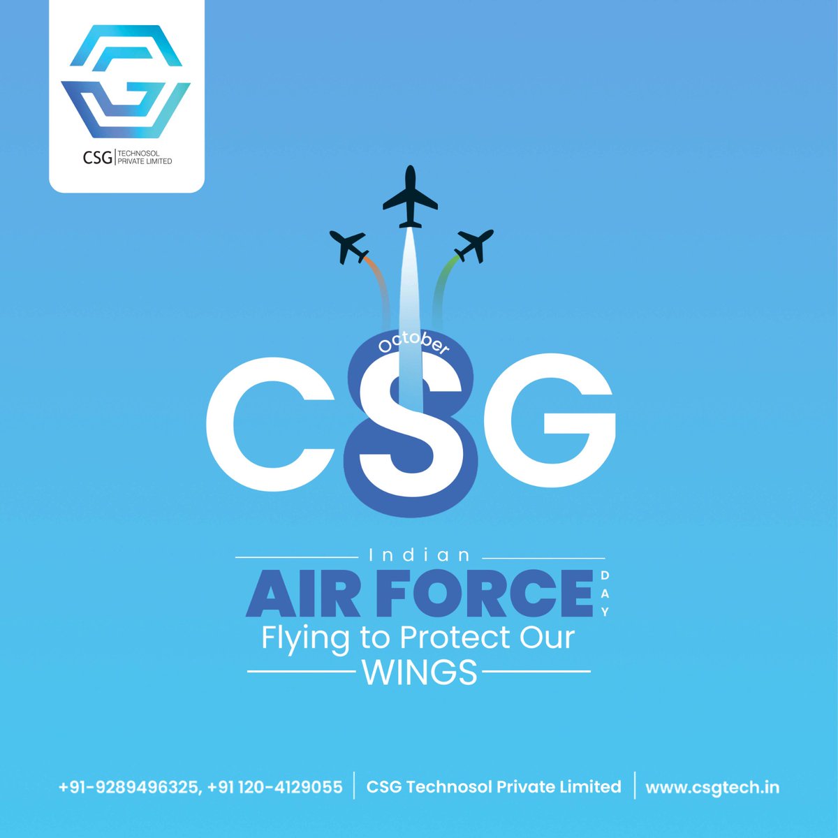 Protecting our #skies with #courage and #determination, the #IndianAirForce is our #pride and #glory. 
#IndianAirForceDay #csgTech #ITcompany #SoftwareDeveloper #crmDeveloper #erpDeveloper #PaymentGatewayDeveloper #ecommerceDeveloper #DigitalMarketing