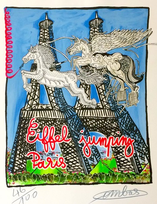 MAEGHTYoyo's tweet photo. Série "Tour Eiffel",
Robert Combas voit double pour l'affiche du Eiffel Paris Jumping…
.
Retrouvez mes séries "balades dans l'art" sur https://t.co/AtOZpUQNJM
.
#combas #robertcombas #eiffel #toureiffel #paris #Jumping https://t.co/F7h2GPOBea