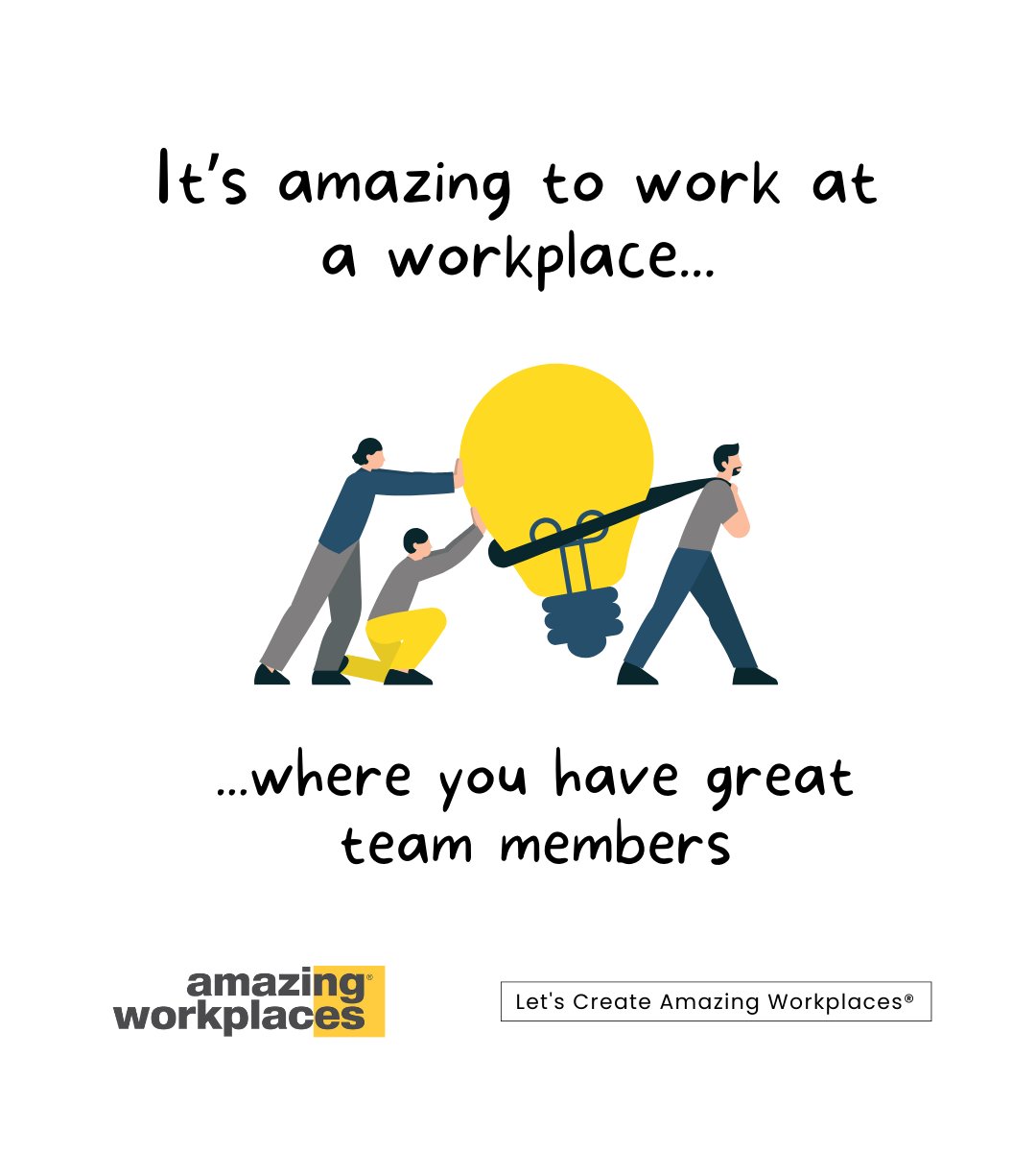 Working at a place with awesome team members is a total blast! It also help keep the stress levels down, making the daily grind feel more like a fun and rewarding journey.
#amazingworkplaces #letscreateamazingworkplaces #team #teamwork #winningteam