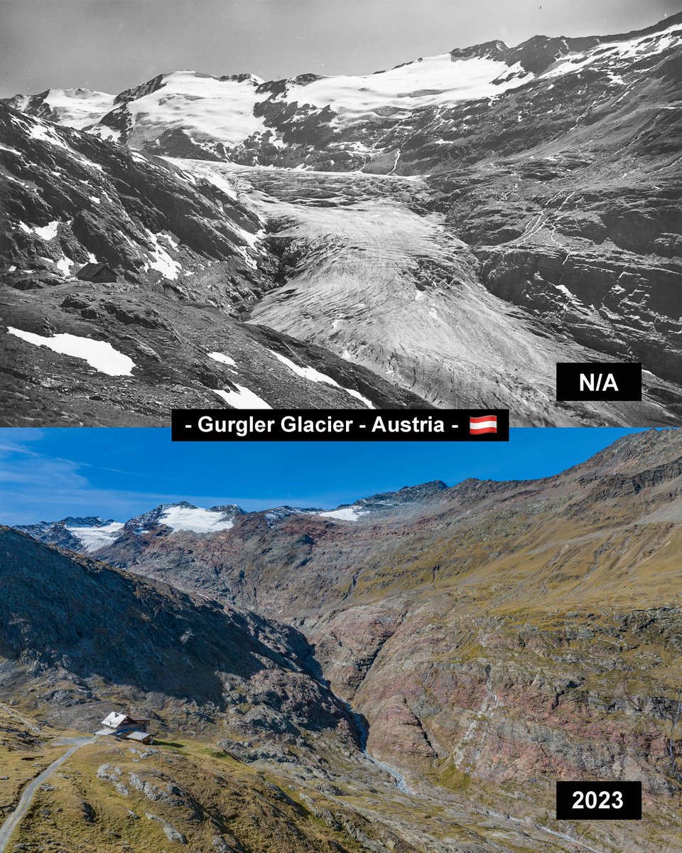 Three examples how the Gurgler glacier in Tyrol, Austria has changed due to global warming. And the process continues. <a href="/ClimateReality/">Climate Reality</a> <a href="/UNFCCC/">UN Climate Change</a> @alpeninitiative <a href="/AlpenvereinIbk/">Alpenverein Innsbruck</a> @DAV_Alpenverein <a href="/oeav/">Alpenverein AT</a> <a href="/glamos_ch/">GLAMOS</a> <a href="/VAW_glaciology/">VAW Glaciology</a> <a href="/igsoc/">Int. Glaciol. Soc.</a> <a href="/matthias_huss/">Matthias Huss</a> <a href="/HeidiSevestre/">Dr. Heïdi Sevestre</a>
