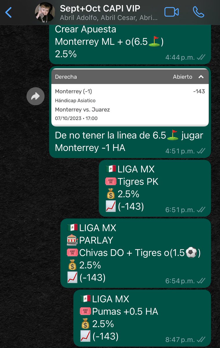 AndresValHer's tweet photo. 🇲🇽JORNADA 12 INVICTA
Así se ve el VIP cobrando en la LIGA MX.
✅América ML
✅Monterrey ML + o(6.5⛳️)
✅Monterrey -1HA
🅿️Tigres PK
✅Chivas DO + Tigres o(1.5⚽️)
✅Pumas +0.5
#Capineta 🚀 https://t.co/mFE7hIzQIN