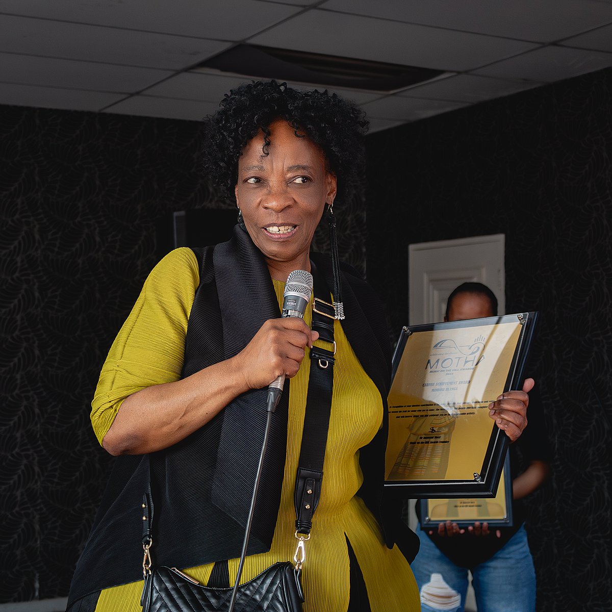 Official_MOTHAs's tweet photo. At the Music on the Hill Awards (MOTHAs) launch we also honored the 50 plus years of devotion and career unsung of Mandisa Dlanga who has provided vocal for artsist such as Stimela, Brenda Fassie, Simply Red and Jonny Clegg just to mention a few. #MOTHAs #AnnualMOTHAs #Awards https://t.co/8fWXaPBvlU