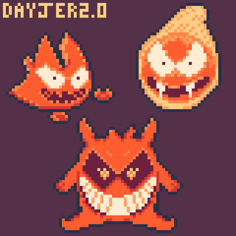 Dayjer20pixel's tweet image. Ghost Pokemon with Halloween colors (they look like fire type, LMAO)
YT #timelapse =youtu.be/TjS8tCf2qUM?si…

#pixelworldscommunity #pixelcommunity #pixeles #pixel_art #pixelart #pixelartist #pixelartwork #aseprite #digitalart #Pokemon #pokemonart #halloweenart #pixelart #art