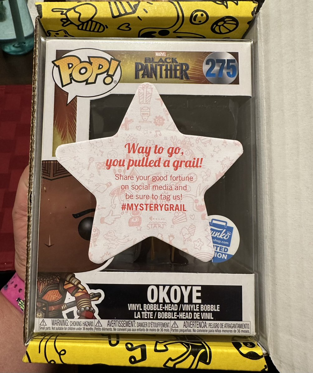 Finally got a star! 😎🎉🎉🎉

#Funko #FunkoPop #Marvel #BlackPanther #Okoye #MysteryGrail