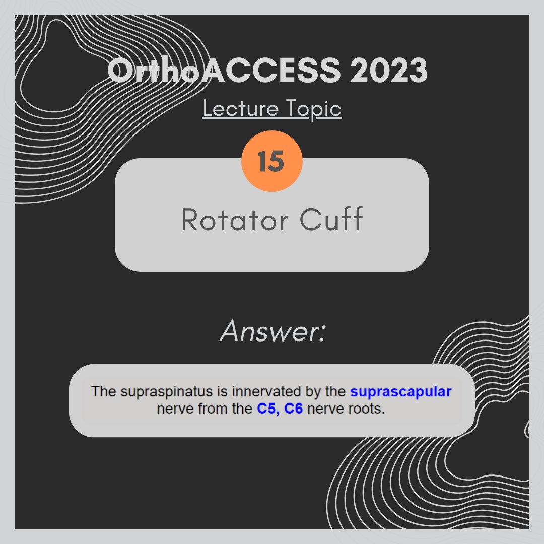 Learning materials for this week's topic, Rotator Cuff, have been uploaded to our website (Link is is the bio)! Check out the 'Weekly Materials' tab to find pre-recorded lectures, slides, Anki Cards, and more!