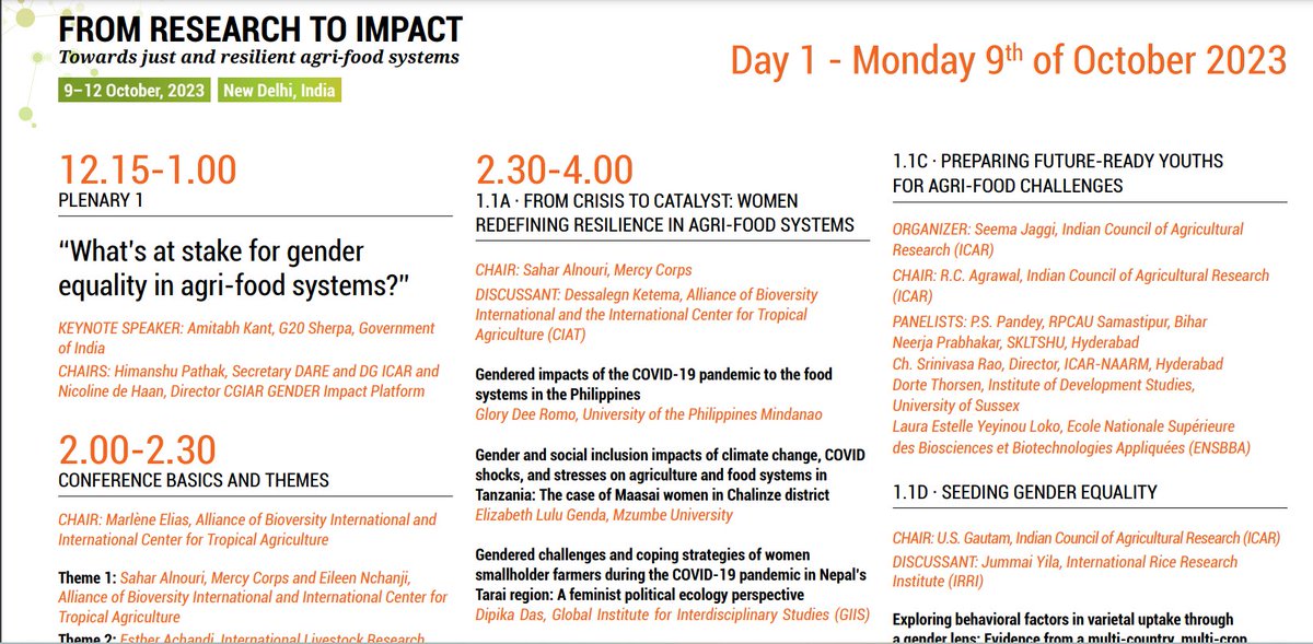 dipika555's tweet photo. International conference on Gender in Agriculture #GENDER2023 #ACIAR @TheGIIS , 'From research to impact: Towards just and resilient agri-food systems on October 9, 2023 in New Delhi, India. I am presenting on COVID's impact on women farmers. Please join our session from 2.30-4pm https://t.co/fzdSQu1JBc