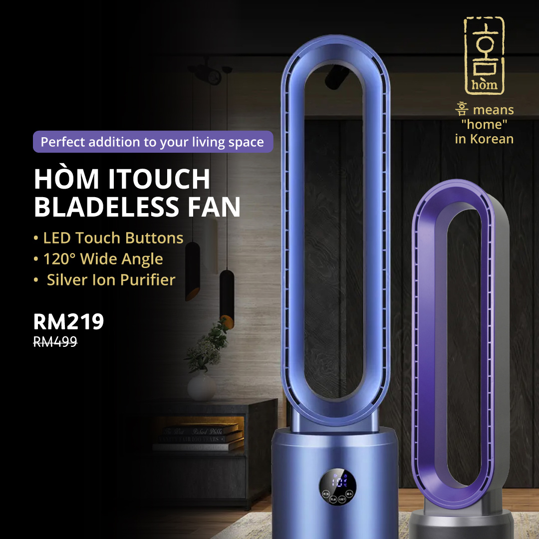 💥 QUALITY + STYLE 💥

𝗛Ò𝗠 𝗶𝗧𝗼𝘂𝗰𝗵 𝗕𝗹𝗮𝗱𝗲𝗹𝗲𝘀𝘀 𝗙𝗮𝗻 | RM219 CLEARANCE
🆒 Colours: Dreamy Blue &amp; Luxury Purple
🆒 LED Touch Buttons
🆒 120° Wide Angle
🆒 Silver Ion Purifier
🆒 1 year warranty

SHOP NOW > bit.ly/HOMiTouchFan

#ShopWithGoShop #goshop #HòM #Fan