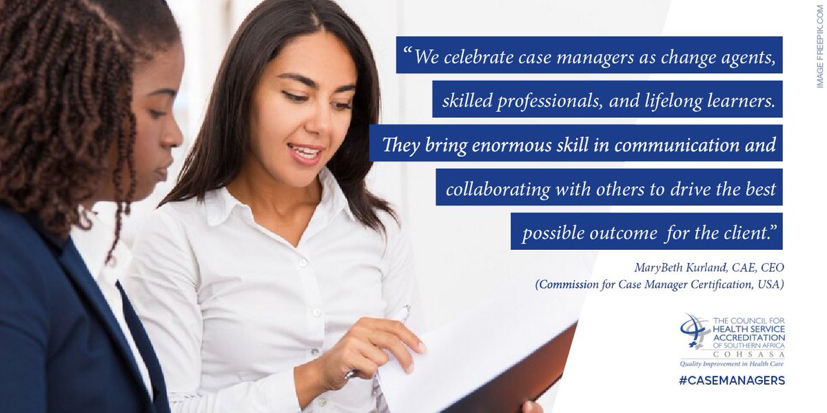 COHSASA's tweet image. It’s Case Management Week and the theme is “Keeping the Person at the Heart of Collaborative Care”. Some patients have multiple medical specialists because they have complex health issues. They benefit by having a case manager to consolidate their needs. 
#casemanager #CMWeek2023