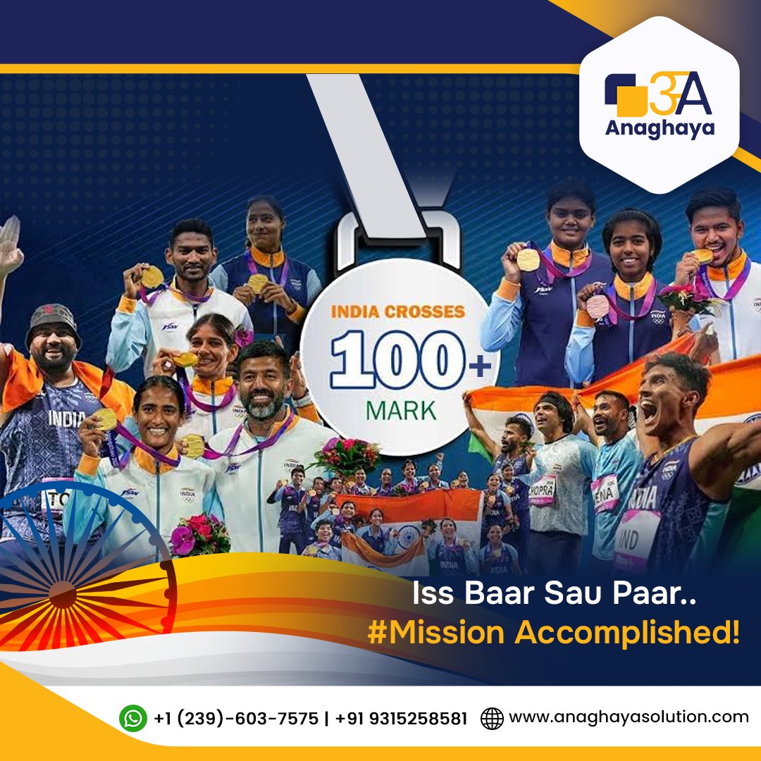 AnaghayaS's tweet photo. #Congratulations Team India on a historic win at #AsianGames23 ! You've made the nation #proud  with an incredible 100+ medals. Your dedication and hard work showcase #India's excellence on the world stage. @AnaghayaS celebrates this success with you. #MissionAccomplished https://t.co/w1CJl1AYzA