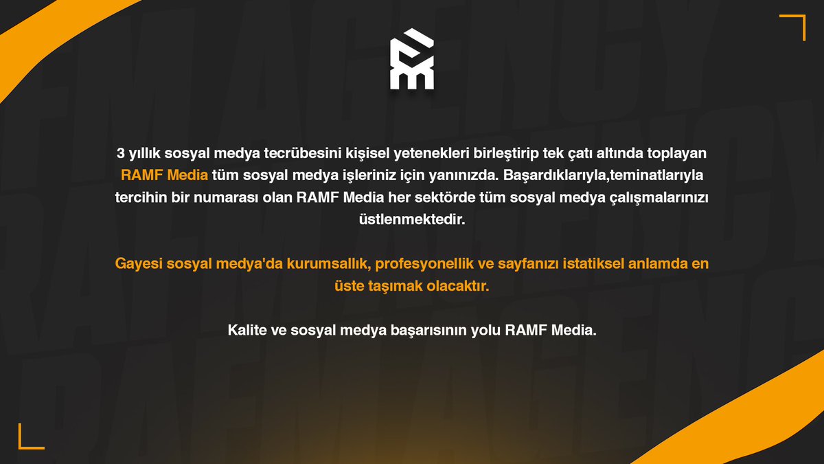 RAMFagency's tweet photo. Arka planda yürüttüğümüz projelerimizi artık sizlerin gözü önünde yapma kararı aldık.🥳

merhaba 𝕏 kullanıcıları👋 https://t.co/cBv5MYLEU2