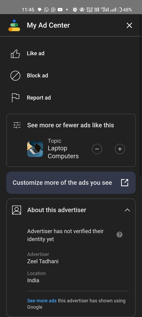 MartTricky's tweet photo. @Flipkart kindly report this website owner he is a fraud. They are running ads by using your name and making it look like the #Flipkart website. And they are looting people with your name. The advertiser's name I have shared in the image.. I found these ads on YouTube. https://t.co/m9ENY4neg5