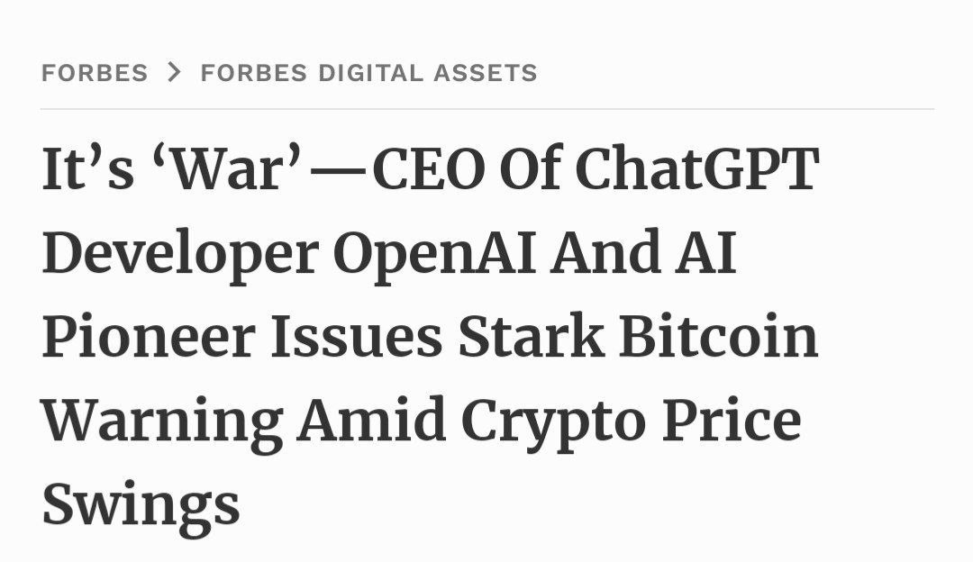 Pemerintah AS pengen ngendaliin Blockchain dan Bitcoin.
Menurut Ceo nya OpenAI Sam Altman, sekarang pemerintah AS sedang melancarkan "perang" terhadap crypto dan ingin "mengendalikan" bitcoin.

hmmm