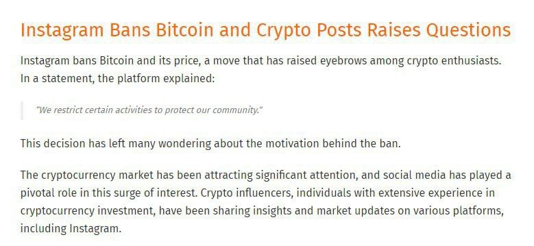 wkwk shit aturan baru kalo ngepost tentang bitcoin di instagram atau facebook dll yg dibawah naungan meta 
bakal langsung di ban atau diapus
postannya ini sama ada hubungannya ama amerika supply senjata dan uang ke israel nanti biar btc dump
hadehh