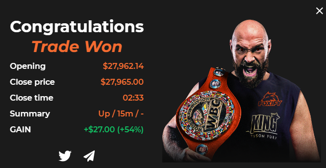 GoodCryptoWin's tweet photo. I'm winning like the WBC Champ @Tyson_Fury! Go Foxify! The future of decentralized trading is here!
Check it out:
https://t.co/RU1ID75Ey6
@foxifytrade #bitcoin #foxify #FoxifyBeta https://t.co/lYbj75aWYg