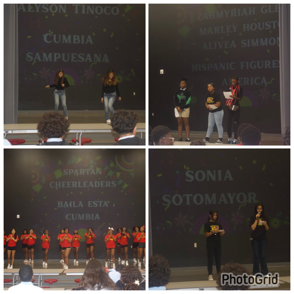 SMSDMiddle's tweet photo. SMS celebrated Hispanic Heritage Month with a lively program hosted by Mr. Zepeda, Ms. Mitchell and the Spanish club! There was singing,  dancing, acting, and historical highlights. They also treated staff members to freshly made tacos! #celebratediversity @StaffordMSD https://t.co/xlFDmepKie