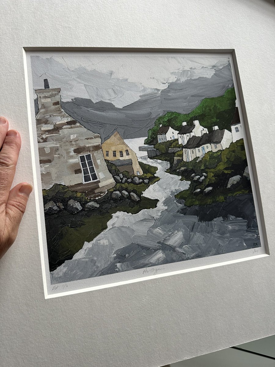 Porthgain print,  Artists Proof limited to 6.  #petermorganart #welshartists #art #print #printforsale #celf #welshcrafts #artistproof #porthgain #thesloop #bluelagoon #pembscoast #theshedpoethgain