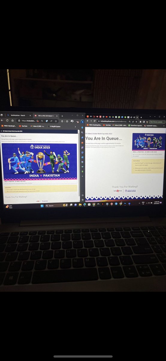 JatinsKindra's tweet photo. @bookmyshow 4th time you announce #INDvsPAK tickets, tried on 5 devices but waiting que = 90 min, then sold out, everytime. You inviting Social media influencers and celebrities for the matches 🤔 But where are the tickets for the general fans? @BCCI #bookmyshowscam #bookmyshow https://t.co/vi0dQcDIqU