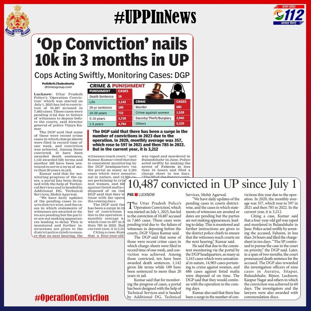 #OperationConviction #UPPInNews #UPPolice