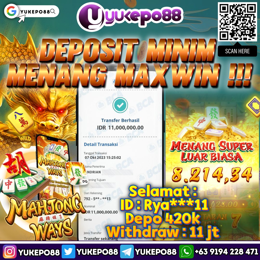 yukepo88's tweet photo. mau tau cara jadi CRAZY RICH seperti id rya**** yang menang di game MAHJONG WAYS? 🌟🌟main dulu, nanti mimin bisikin tips nya!

🔗 Link Daftar: https://t.co/J8qzvGzSCV 💎

#slotgame #slotgacor #slotgames #slotgacorjp #slot #situsslotgacorhariini #situsslotgacor #slotindonesia https://t.co/dm7ivsW38D