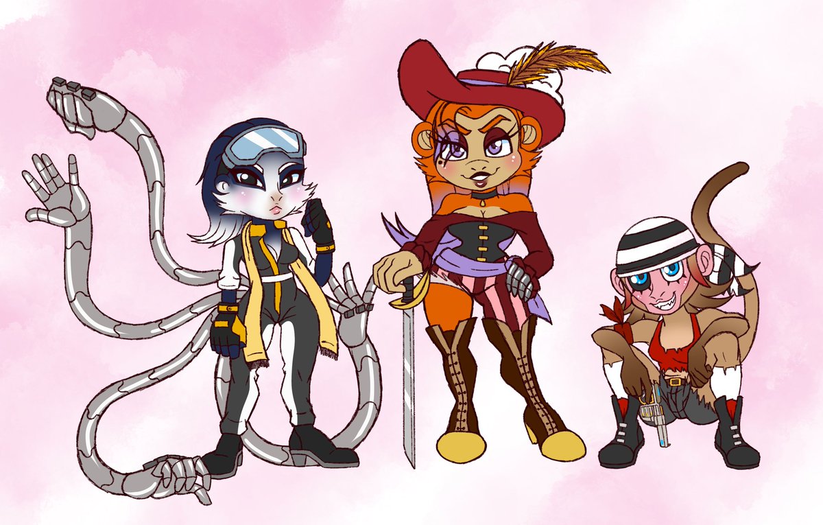 GooseHudson's tweet photo. Holly and Cass must cross the ocean to continue their journey. But before they can get a boat ready, they come across pirates who make them an offer they are not able to refuse.
https://t.co/UvBojcmyod
art of the pirates is by the great @/Pandaloviee https://t.co/0yXJllPgxg