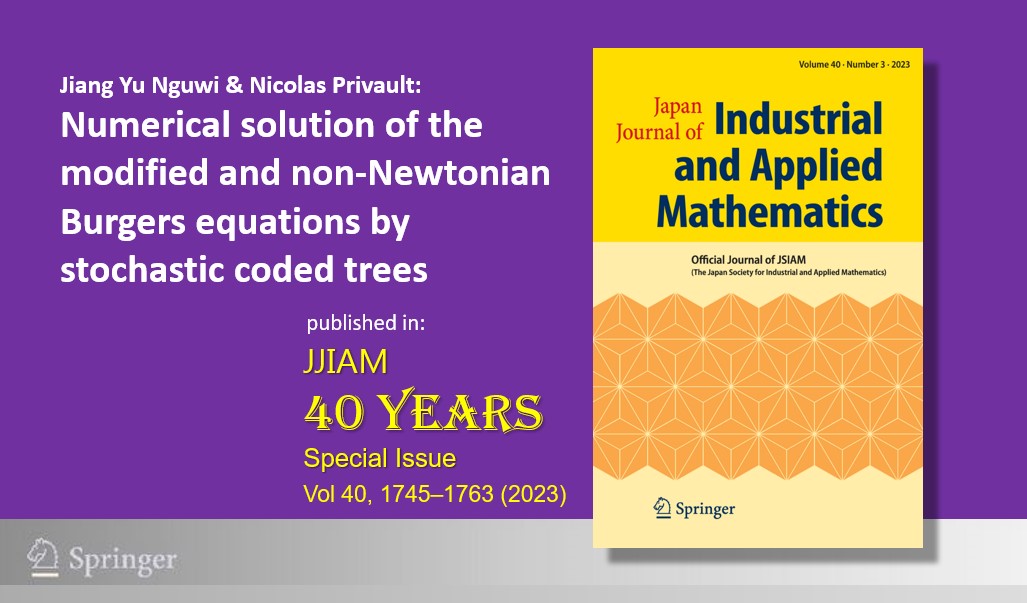 SpringerMath's tweet image. #Freeaccessweek 🎉til Tuesday, Oct 10
#JJIAM 40th Anniversary #specialissue

Jiang Yu Nguwi &amp;amp; Nicolas Privault
&quot;Numerical solution of the modified and non-Newtonian Burgers equations by stochastic coded trees&quot;

Download now: link.springer.com/article/10.100…
