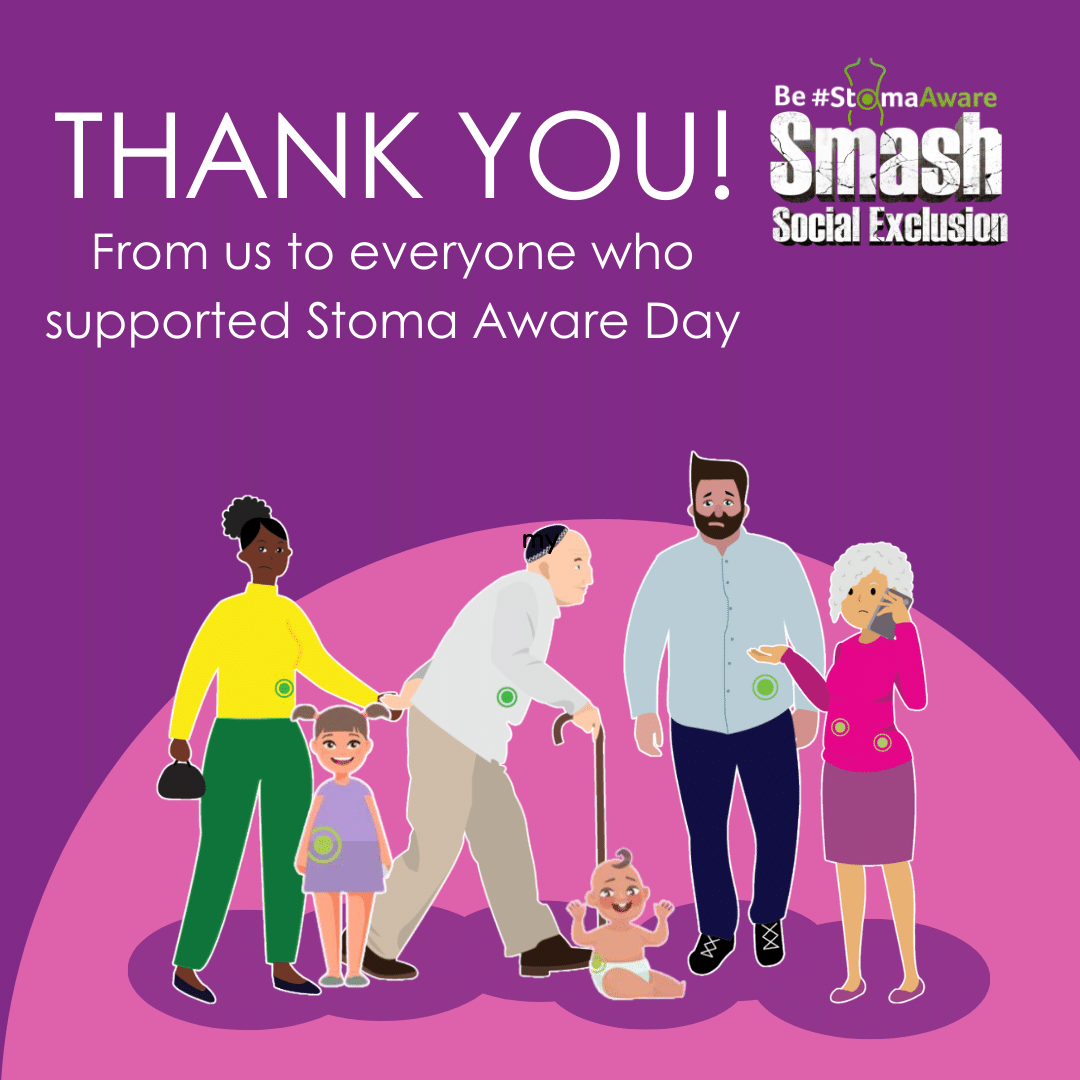 ColostomyUK's tweet photo. A massive thank you to everyone who supported #StomaAware Day yesterday 👏

We're about being Stoma Aware every day, not just once a year. So if you'd like to get involved in our wider campaign to Smash Social Exclusion for people living with stomas visit https://t.co/akSz0au6Rp https://t.co/90X7vkoe2y