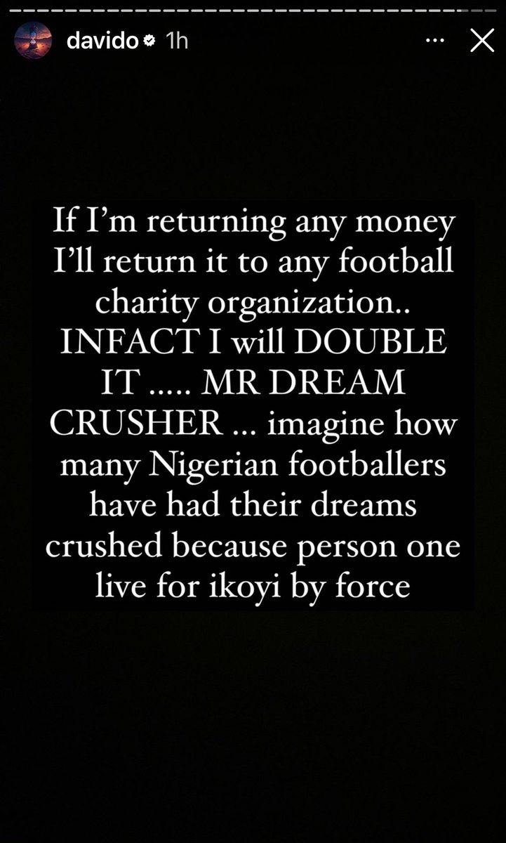 yabaleftonline's tweet photo. “If I’m returning any money, I’ll return it to any football charity organization and double it” - Davido https://t.co/WrquAaK9xN