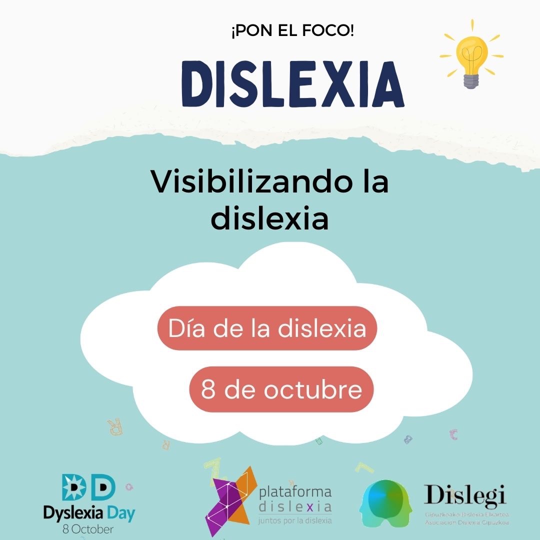 Dislexia agerian jartzen

ES/ Visibilizando la dislexia 

#diadeladislexia #dislexiaeguna #urriak8 #8deoctubre