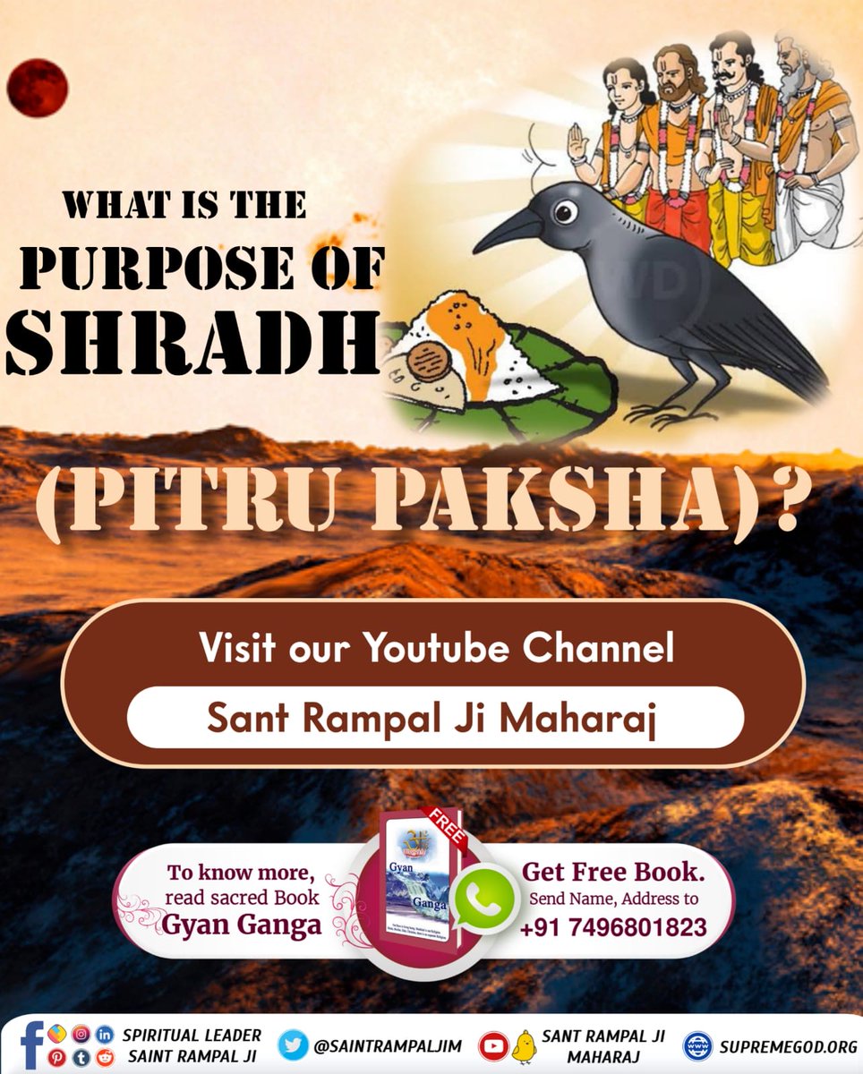 SatlokAshram's tweet photo. What is the purpose of #Shradh (Pitru Paksha)?
Download our official App
Sant Rampal Ji Maharaj
#श्राद्ध_अंधश्रद्धा_भक्ति
Supreme God Kabir https://t.co/niEyE5ao3a