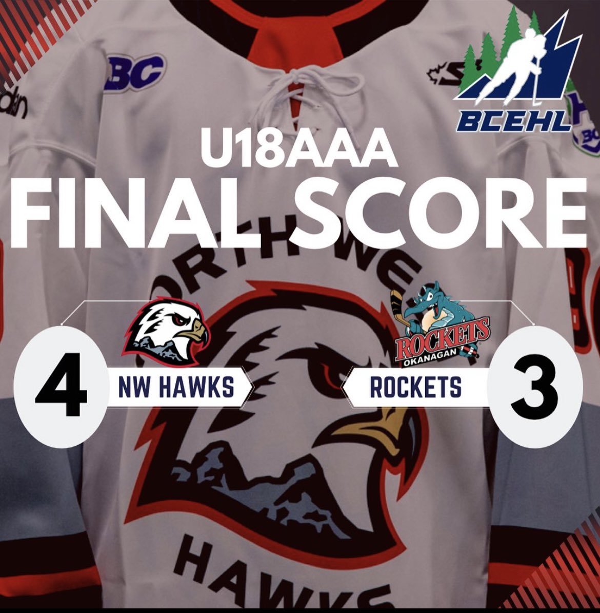 Vancouver North West Hawks (@vnwhawks_aaa) on Twitter photo U18's with a big W this evening against
<a href="/OKRockets_aaa/">Okanagan Rockets AAA Hockey</a> ! Back at it tomorrow! Let's go Hawks!
Watch the game live on playfullscreen.com
#HawksSoar
#TrustUnitySoar U18's with a big W this evening against
<a href="/OKRockets_aaa/">Okanagan Rockets AAA Hockey</a> ! Back at it tomorrow! Let's go Hawks!
Watch the game live on playfullscreen.com
#HawksSoar
#TrustUnitySoar