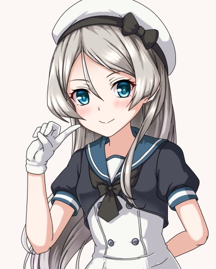 ジャーヴィス(艦隊これくしょん) 「ロドニーちゃんの時報でジャベちゃん出したいので立ち絵を…」|超初音かるなのイラスト