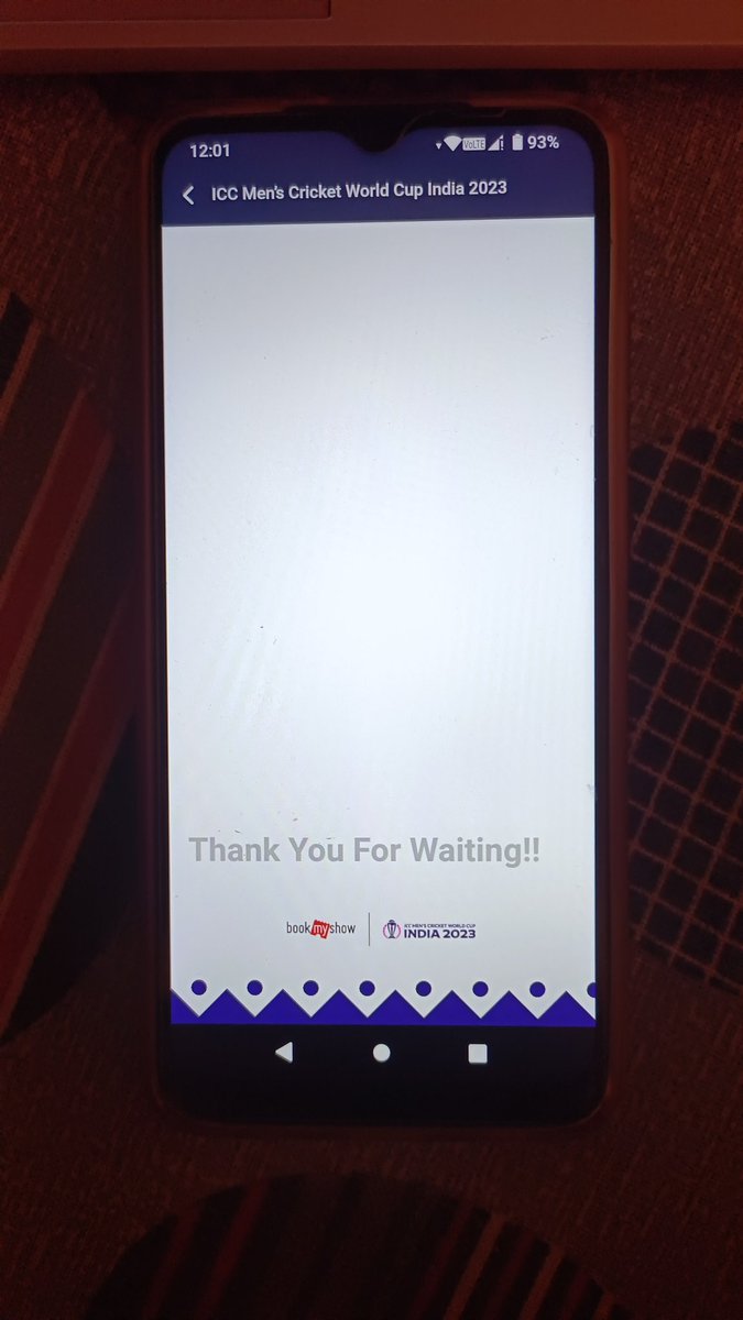 After using 4 devices exactly at 12:00PM i am in queue for the last 50 minutes. This is the biggest scam and you guys are playing with the emotions of cricket fans. Rubbish! slap to Book my show 😔<a href="/bcci/">BCCI</a> #WorldCup2023 #ICCCricketWorldCup #IndiavsPak #bookmyshow #SCAM#bookmyshow