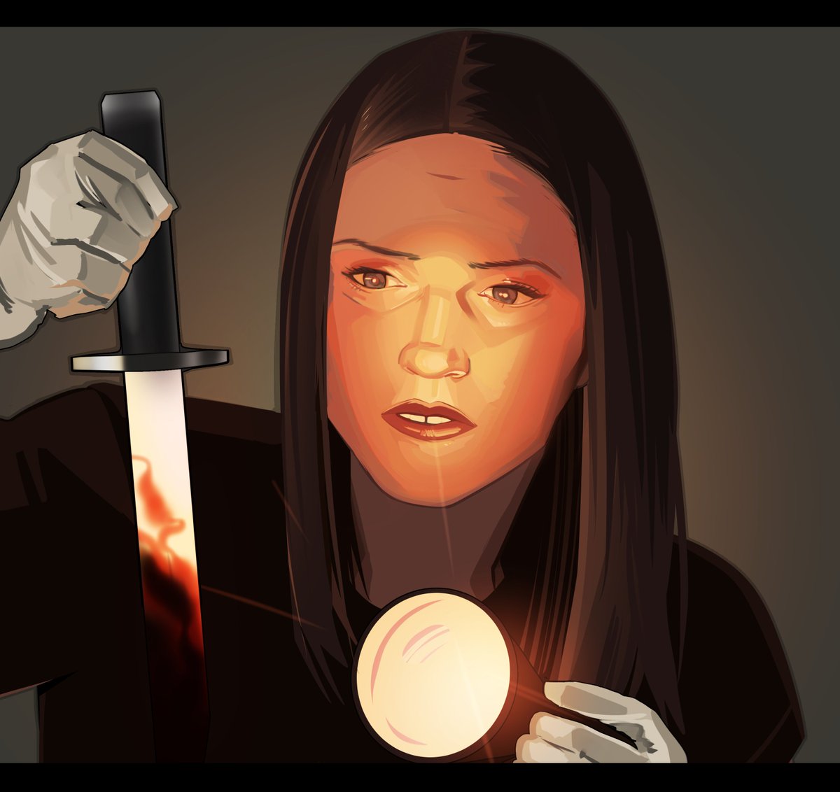 DaeBosch's tweet image. I ended up watching a marathon of CSI while i was working and i had to do something before going to sleep &amp;gt;&amp;lt;. I practiced with a screenshot.

#digitalart #ArtistOnTwitter #colourpractice #CSIseries