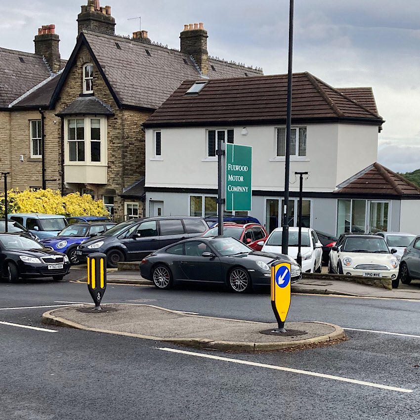 BlokeSheffield's tweet photo. Typical ignorant, bellend, customer of Fulwood Motor Company. #porsche 
Bollox to the parking restriction. Block the dropped curb to the crossing island. Sod the school kids at Nethergreen Junior School. 

#opparksafe @ParkinginSheff @SheffNW_NPT @SheffParking @SheffCouncil https://t.co/tT0uIoutAz