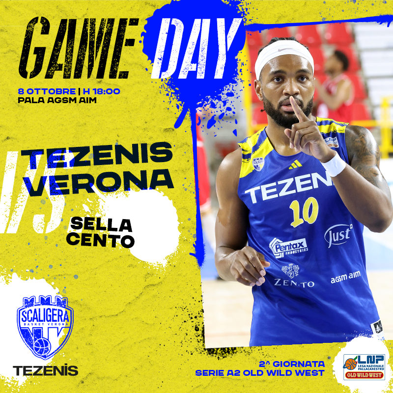 scaligerabasket's tweet photo. 🏀 2 giornata Serie A2 Old Wild West

🆚 @benedettoxiv
⏰ ore 18:00
🏟️ Pala AGSM AIM
💻 Diretta LNP Pass

#iotifoscaligera https://t.co/s3hMZ8zidb