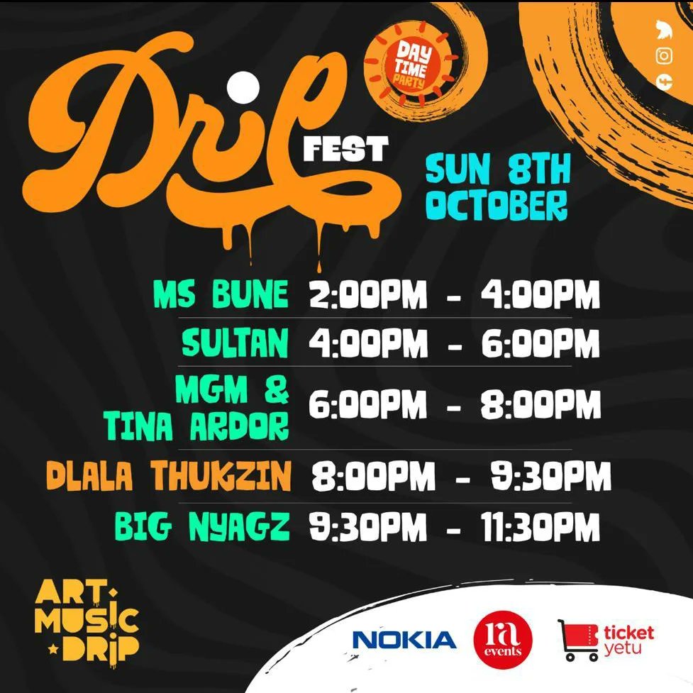 DripFestKE's tweet photo. The dee day is finally here and it's time to bring the heat with our amazing lineup🔥🔥
It's time to check if your ticket is safe and if you don't have one yet get it now by clicking this link:https://t.co/okoo0j1fDs
#DripFestKE 
#dlalathukzininkenya https://t.co/gLtT2ToWkf