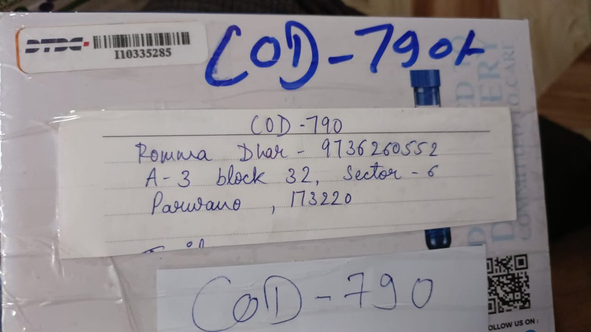 pamposhdhar's tweet photo. @DTDCIndia the way you handle order is totally not acceptable. My order which was supposed to be delivered to Parwanoo(173220) has gone to chennai. These were important medicines which were being delivered to us.(I10335285)

I am receiving messages on my phone. https://t.co/BNwlvlEVOL